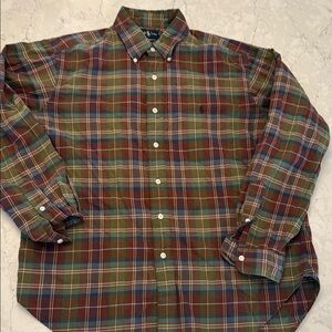 Polo by Ralph Lauren Red and Green Casual Button Down Shirt